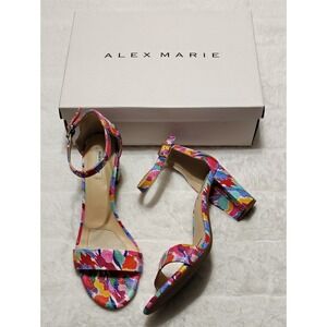 Alex Marie Halmar Carmen Multi Ankle Strap Block Heel Sandals Shoes Women's Sz 8